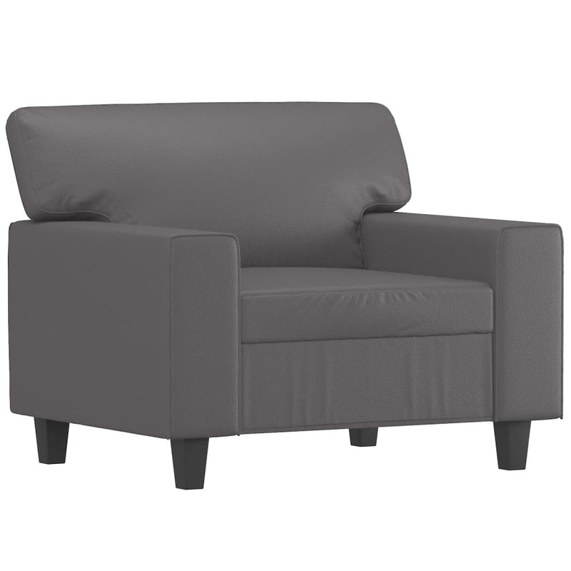 vidaXL szürke műbőr kanapéfotel lábtartóval 60 cm