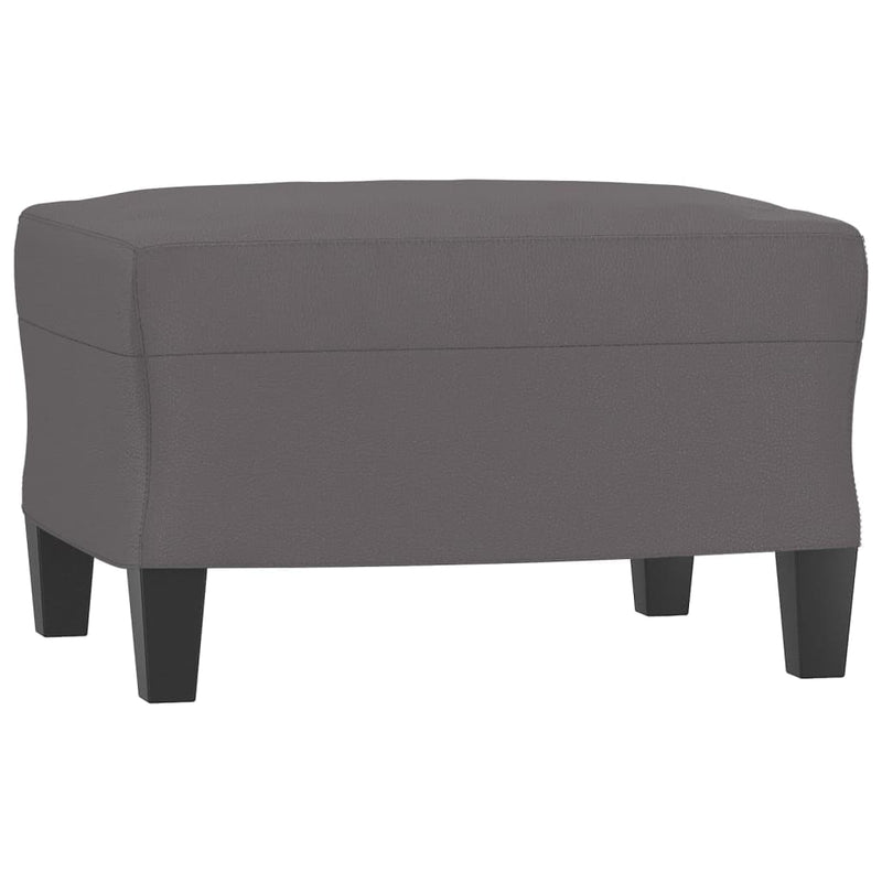 vidaXL szürke műbőr kanapéfotel lábtartóval 60 cm