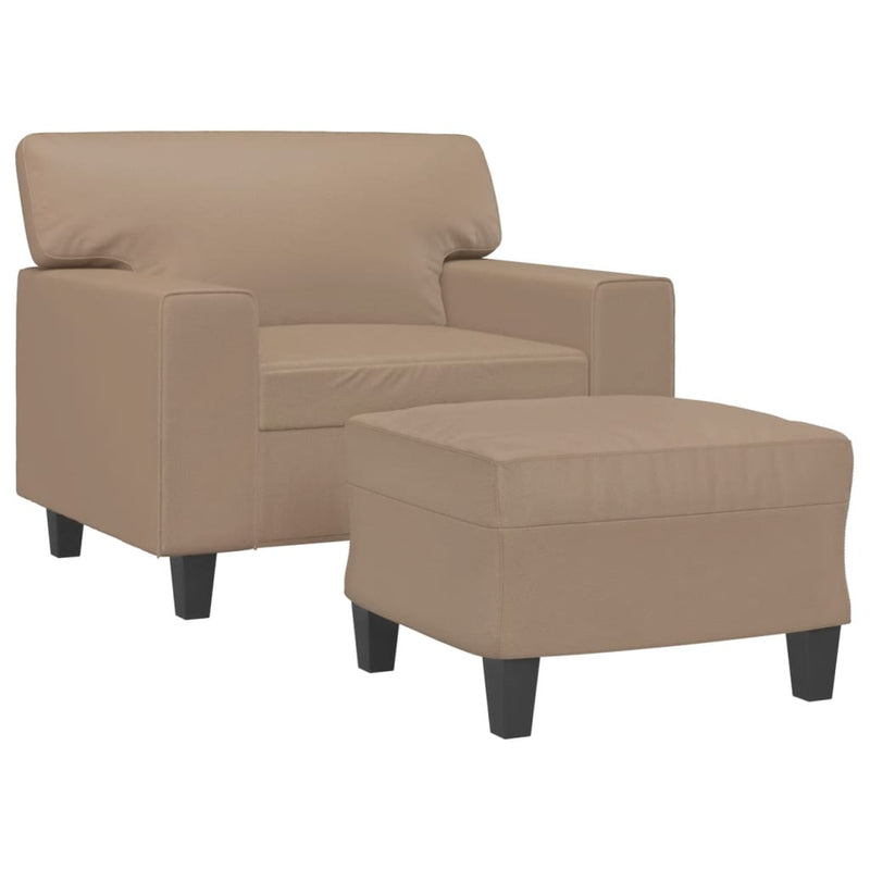vidaXL kávészínű műbőr kanapéfotel lábtartóval 60 cm