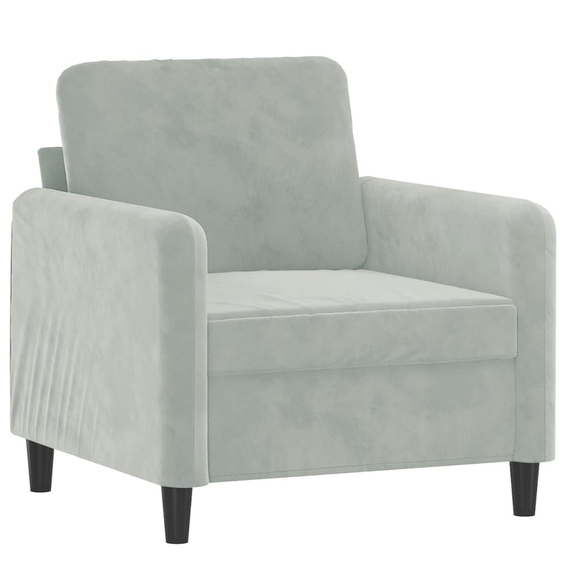 vidaXL világosszürke bársony kanapéfotel lábtartóval 60 cm