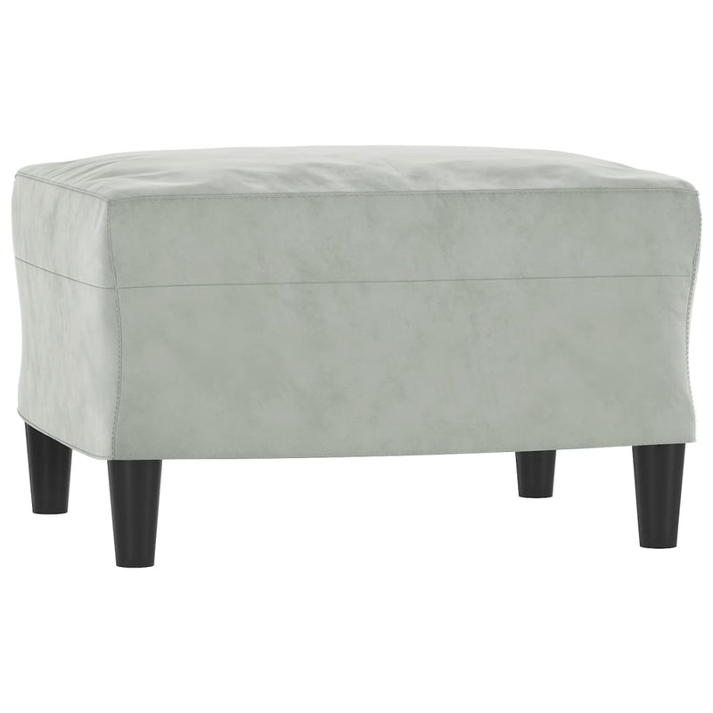vidaXL világosszürke bársony kanapéfotel lábtartóval 60 cm