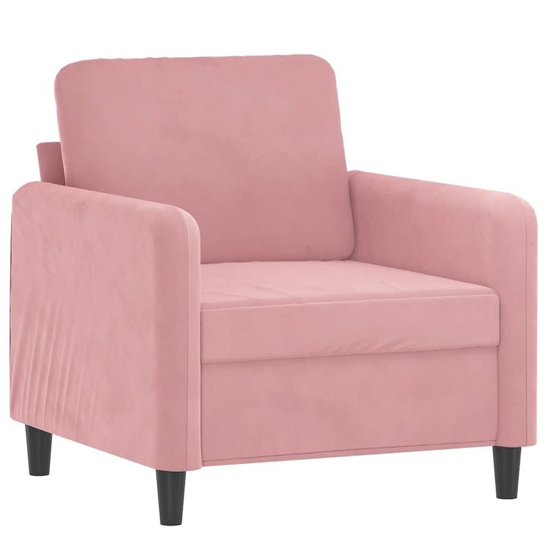 vidaXL rózsaszín bársony kanapéfotel lábtartóval 60 cm