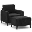 vidaXL fekete bársony kanapéfotel lábtartóval 60 cm