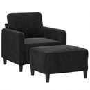 vidaXL fekete bársony kanapéfotel lábtartóval 60 cm