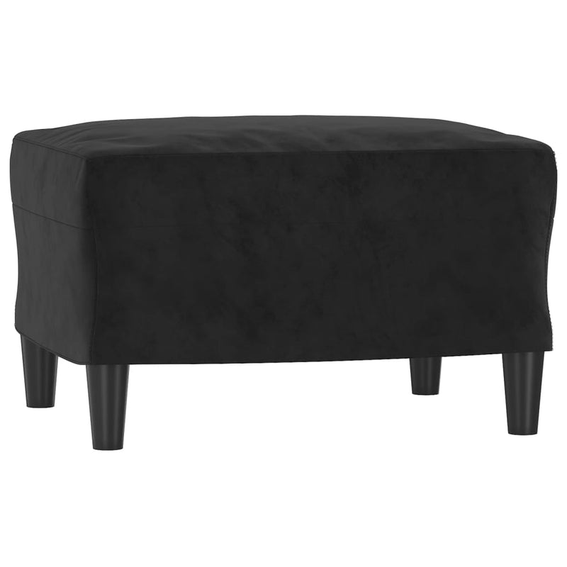 vidaXL fekete bársony kanapéfotel lábtartóval 60 cm