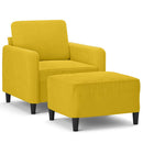 vidaXL sárga bársony kanapéfotel lábtartóval 60 cm