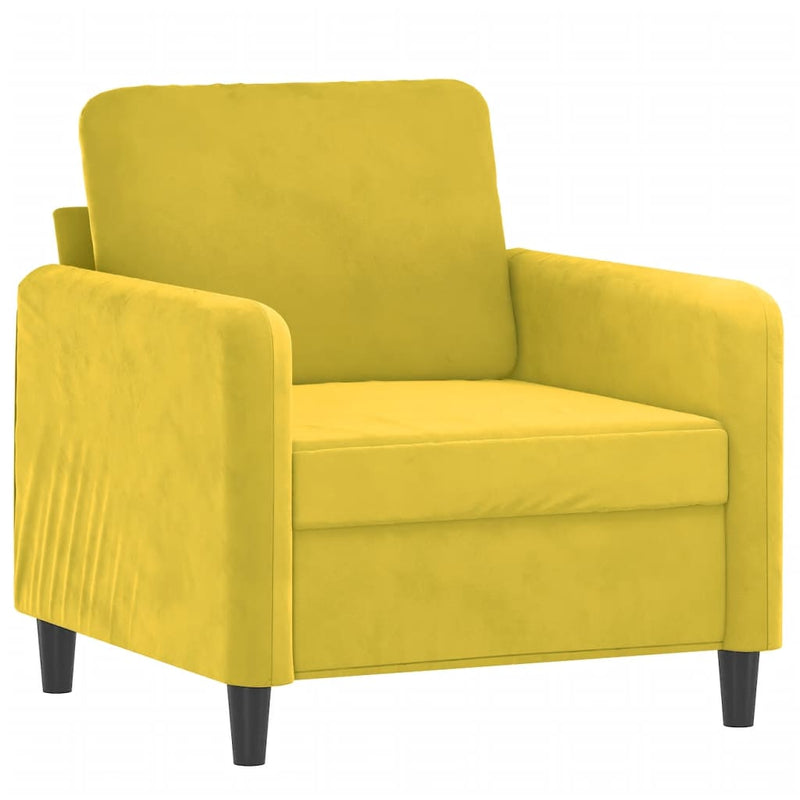 vidaXL sárga bársony kanapéfotel lábtartóval 60 cm