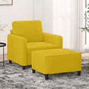 vidaXL sárga bársony kanapéfotel lábtartóval 60 cm