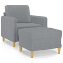 vidaXL világosszürke szövet kanapéfotel lábtartóval 60 cm
