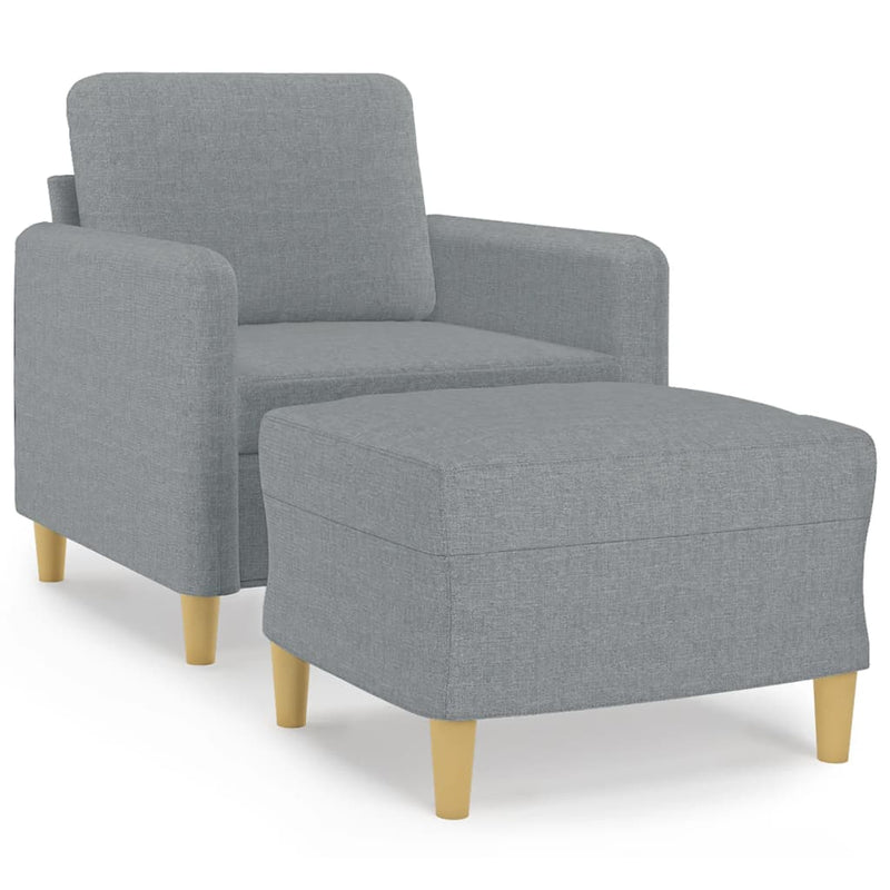 vidaXL világosszürke szövet kanapéfotel lábtartóval 60 cm