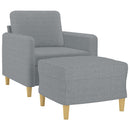 vidaXL világosszürke szövet kanapéfotel lábtartóval 60 cm