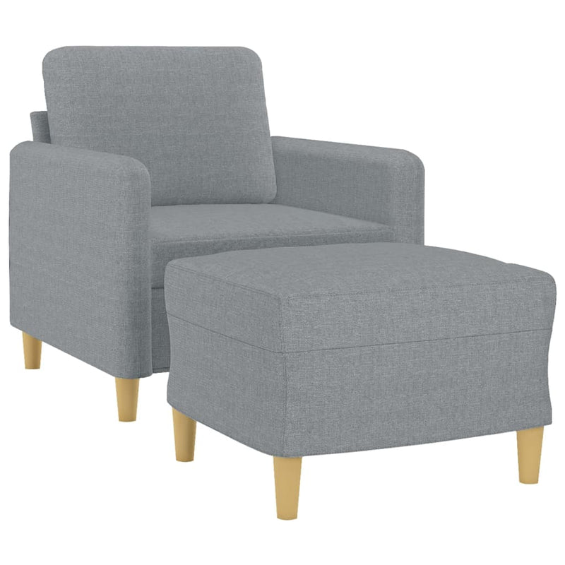 vidaXL világosszürke szövet kanapéfotel lábtartóval 60 cm