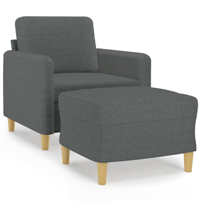 vidaXL sötétszürke szövet kanapéfotel lábtartóval 60 cm