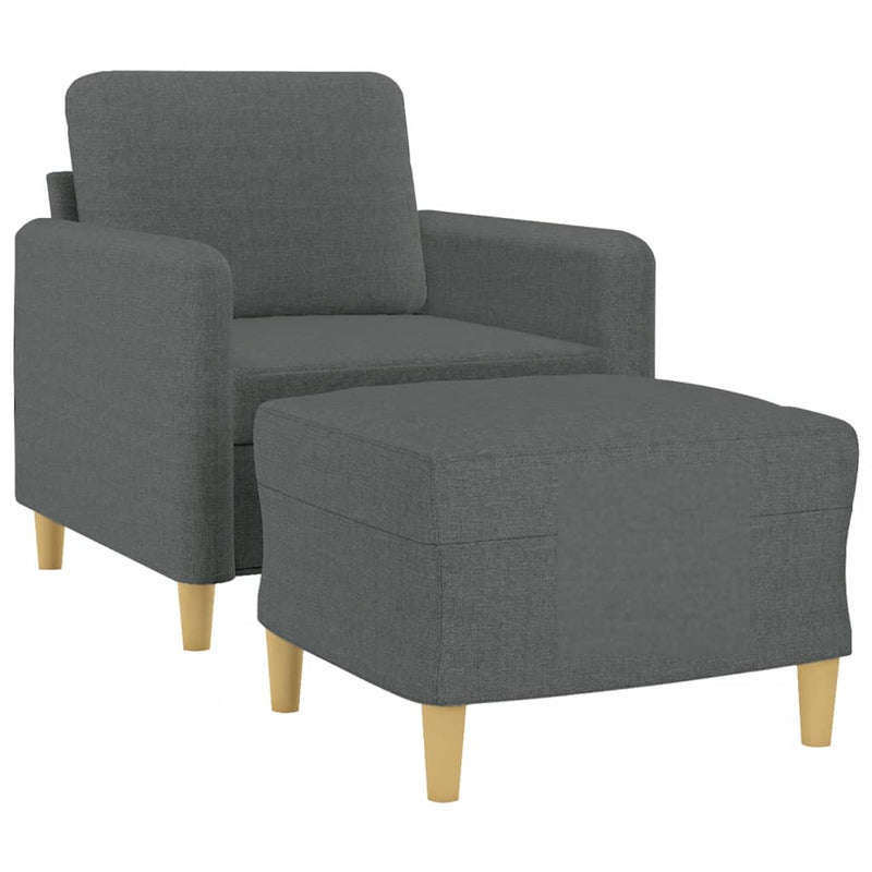 vidaXL sötétszürke szövet kanapéfotel lábtartóval 60 cm