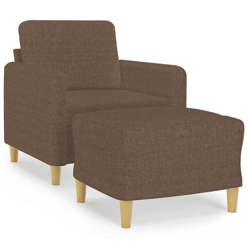 vidaXL barna szövet kanapéfotel lábtartóval 60 cm