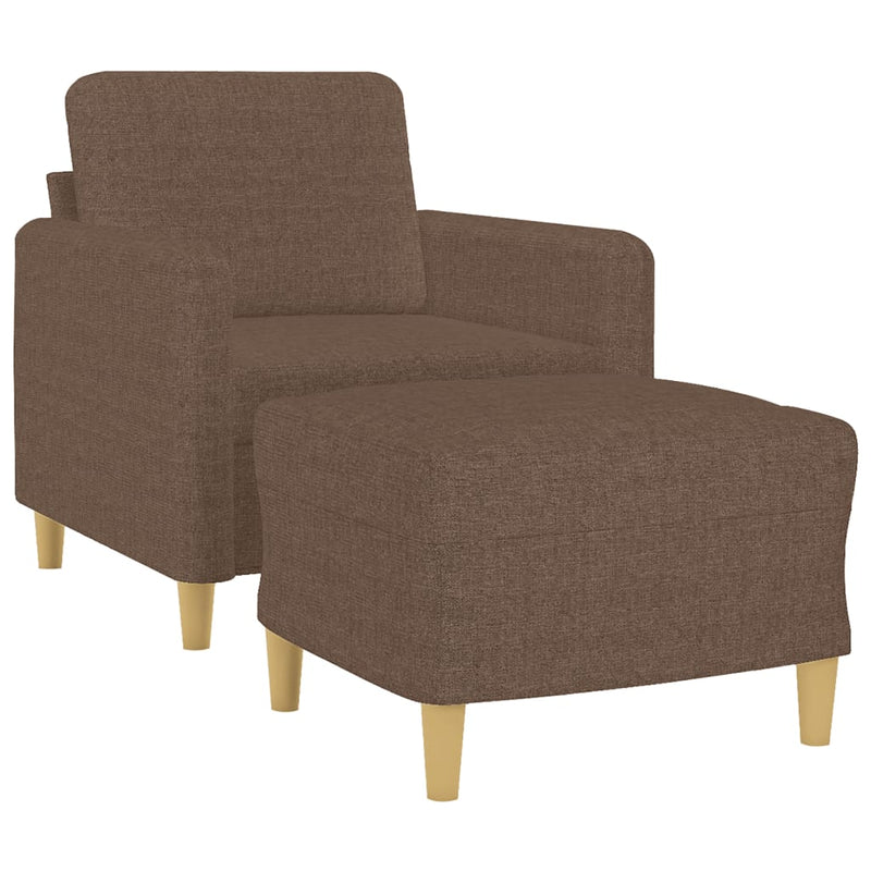 vidaXL barna szövet kanapéfotel lábtartóval 60 cm