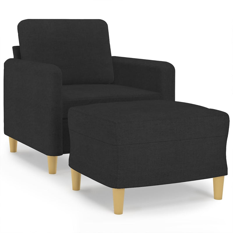 vidaXL fekete szövet kanapéfotel lábtartóval 60 cm