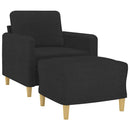 vidaXL fekete szövet kanapéfotel lábtartóval 60 cm