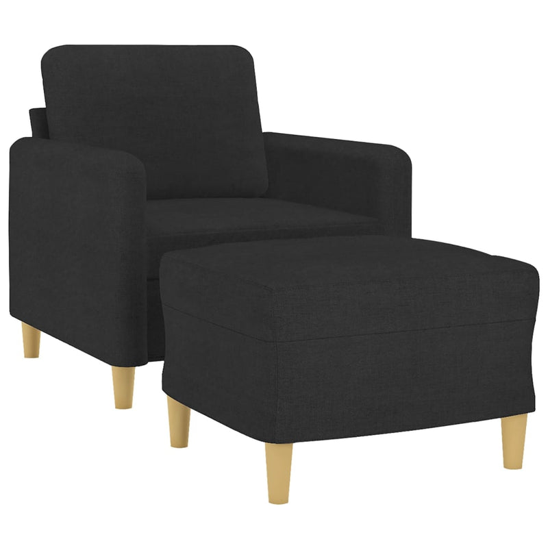 vidaXL fekete szövet kanapéfotel lábtartóval 60 cm