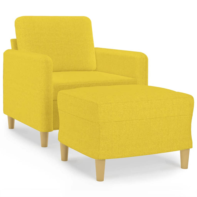 vidaXL világossárga szövet kanapéfotel lábtartóval 60 cm