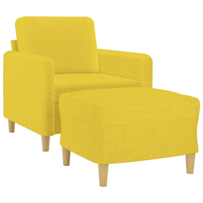 vidaXL világossárga szövet kanapéfotel lábtartóval 60 cm
