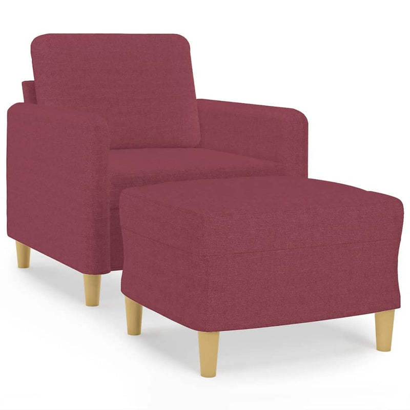 vidaXL bordó szövet kanapéfotel lábtartóval 60 cm