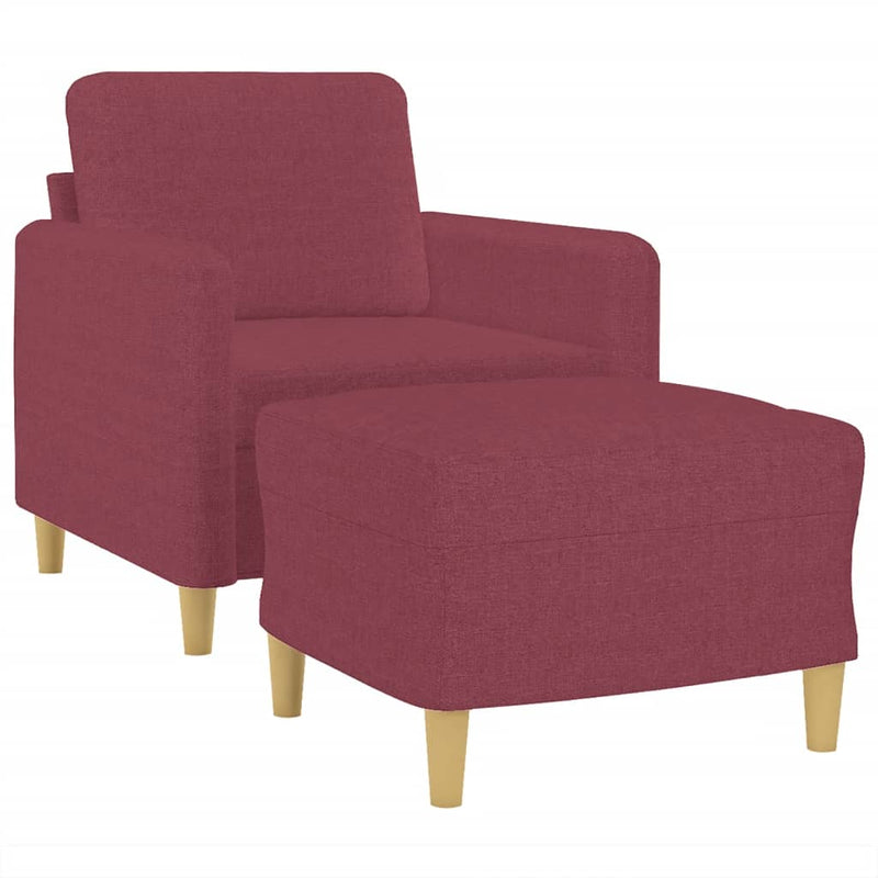 vidaXL bordó szövet kanapéfotel lábtartóval 60 cm