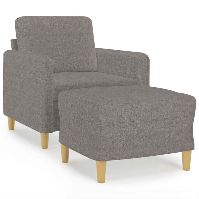 vidaXL tópszínű szövet kanapéfotel lábtartóval 60 cm