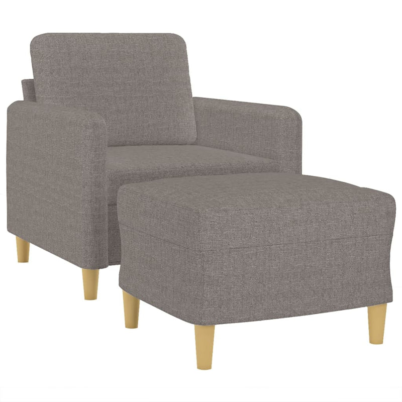 vidaXL tópszínű szövet kanapéfotel lábtartóval 60 cm