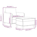 vidaXL tópszínű szövet kanapéfotel lábtartóval 60 cm