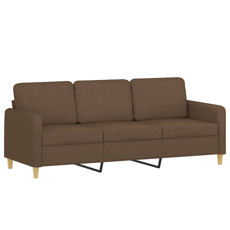 vidaXL 3 személyes barna szövet kanapé lábtartóval 180 cm