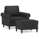 vidaXL fekete műbőr kanapéfotel lábtartóval 60 cm