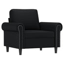 vidaXL fekete műbőr kanapéfotel lábtartóval 60 cm