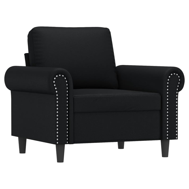 vidaXL fekete műbőr kanapéfotel lábtartóval 60 cm