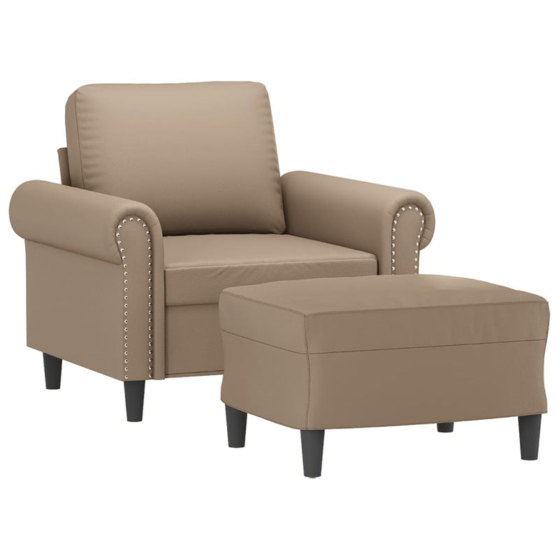 vidaXL kávészínű műbőr kanapéfotel lábtartóval 60 cm