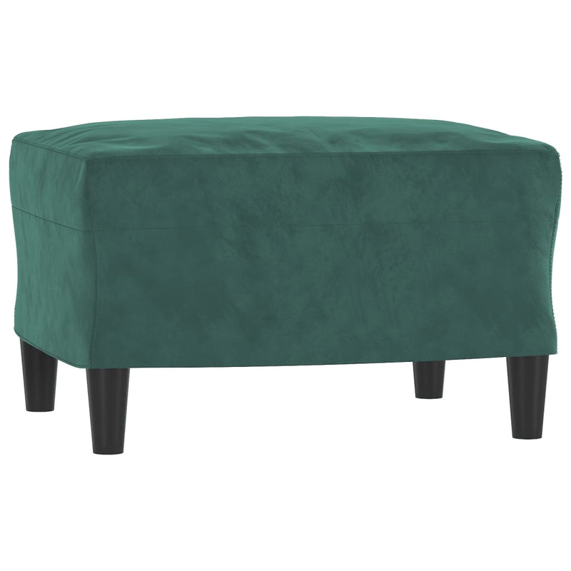 vidaXL sötétzöld bársony kanapéfotel lábtartóval 60 cm