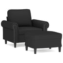 vidaXL fekete bársony kanapéfotel lábtartóval 60 cm