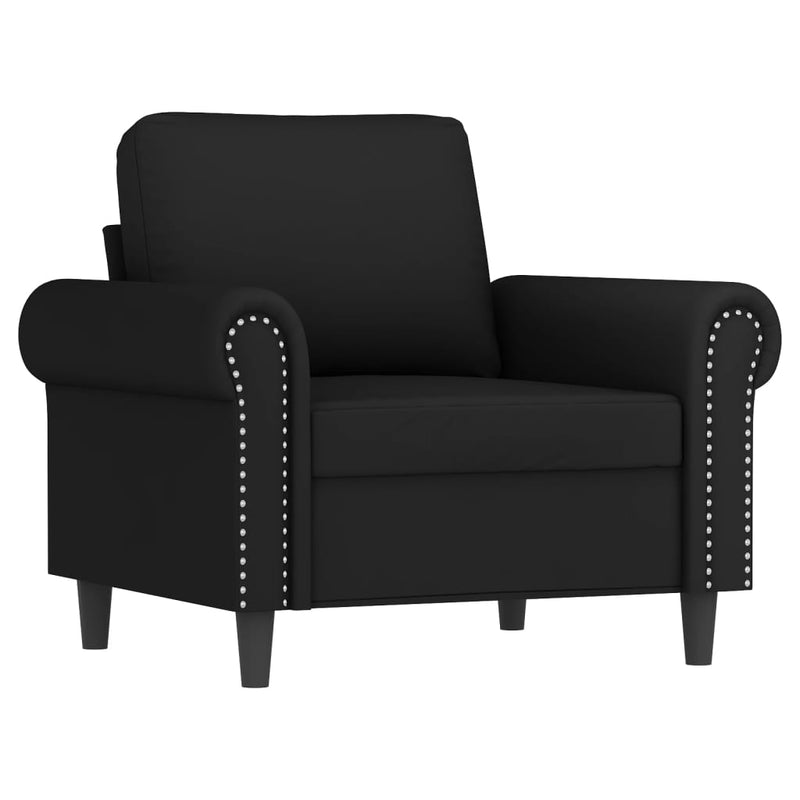 vidaXL fekete bársony kanapéfotel lábtartóval 60 cm