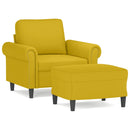 vidaXL sárga bársony kanapéfotel lábtartóval 60 cm