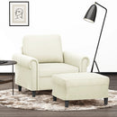 vidaXL krémszínű bársony kanapéfotel lábtartóval 60 cm