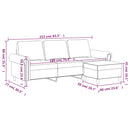 vidaXL 3 személyes barna bársonykanapé lábtartóval 180 cm