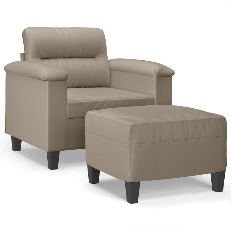 vidaXL tópszínű mikroszálas szövet kanapéfotel lábtartóval 60 cm