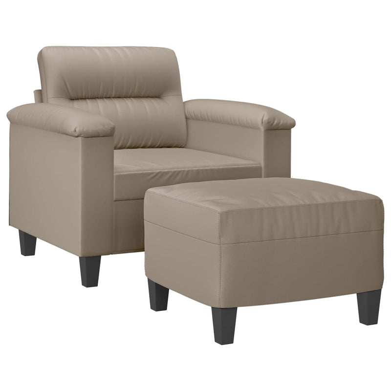 vidaXL tópszínű mikroszálas szövet kanapéfotel lábtartóval 60 cm