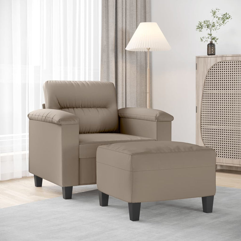 vidaXL tópszínű mikroszálas szövet kanapéfotel lábtartóval 60 cm