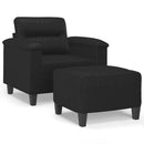 vidaXL fekete műbőr kanapéfotel lábtartóval 60 cm