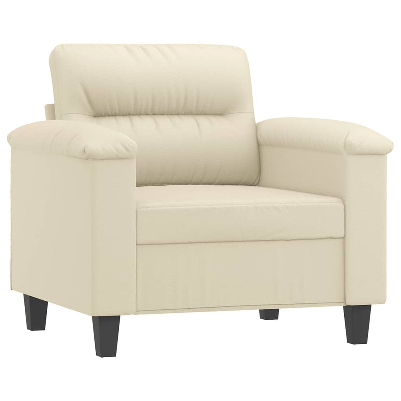 vidaXL krémszínű műbőr kanapéfotel lábtartóval 60 cm