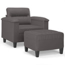 vidaXL szürke műbőr kanapéfotel lábtartóval 60 cm