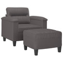 vidaXL szürke műbőr kanapéfotel lábtartóval 60 cm