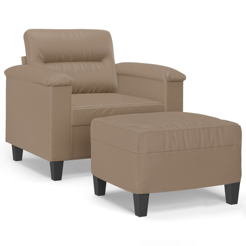 vidaXL kávészínű műbőr kanapéfotel lábtartóval 60 cm