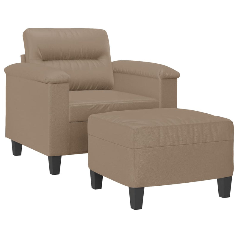 vidaXL kávészínű műbőr kanapéfotel lábtartóval 60 cm